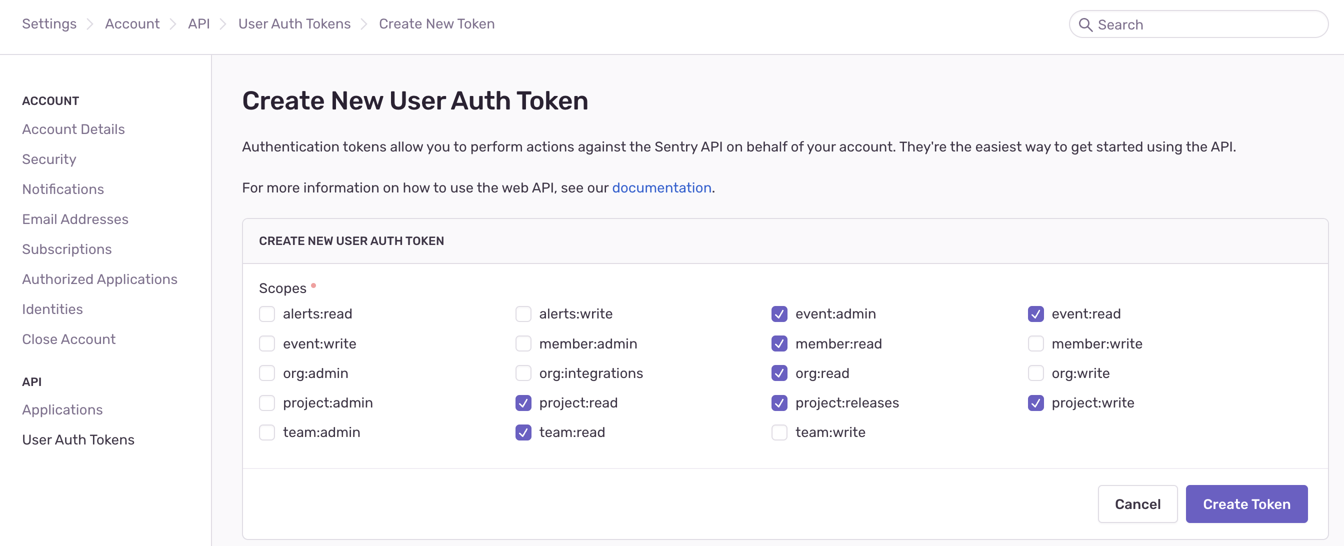 sentry-create-user-auth-tokens