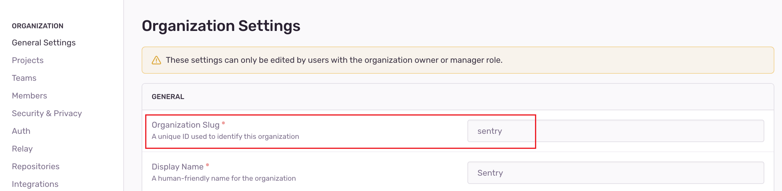 sentry-get-organization-slug