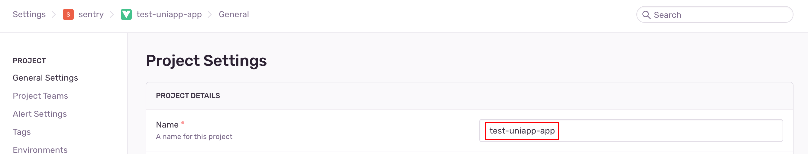sentry-get-project-name