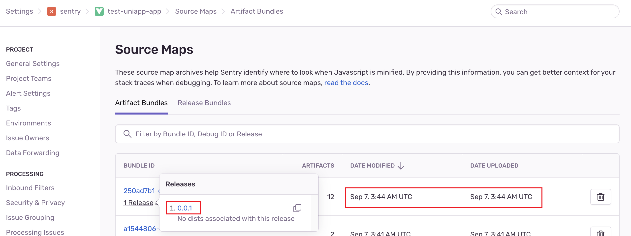 sentry-project-sourcemap